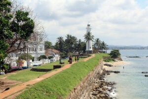 Traveler practicing mindfulness and yoga surrounded by nature in Sri Lanka
